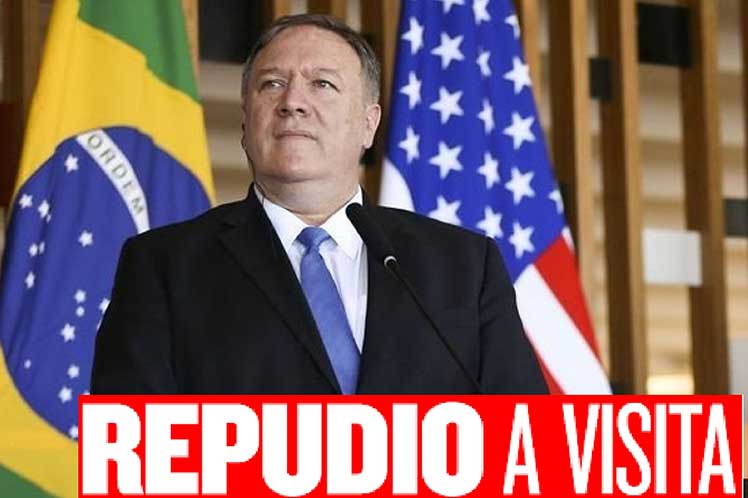 Brazil's Workers' Party (PT) today repudiated the visit of the US Secretary of State, Mike Pompeo.