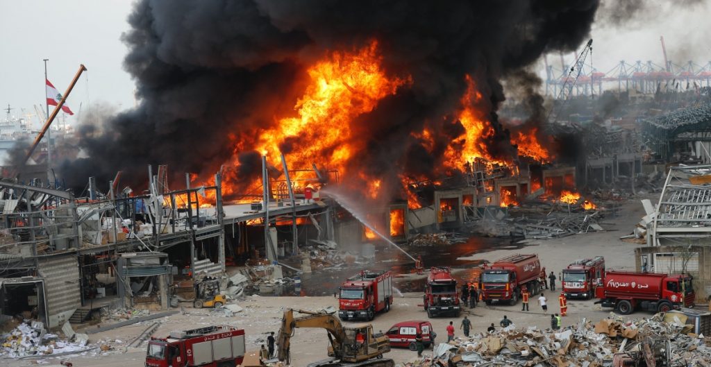 Registran incendio en el puerto de Beirut: capital del Líbano.