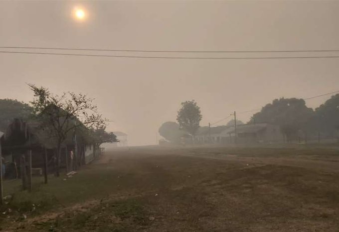 Forest fires threaten a natural reserve in Bolivia.