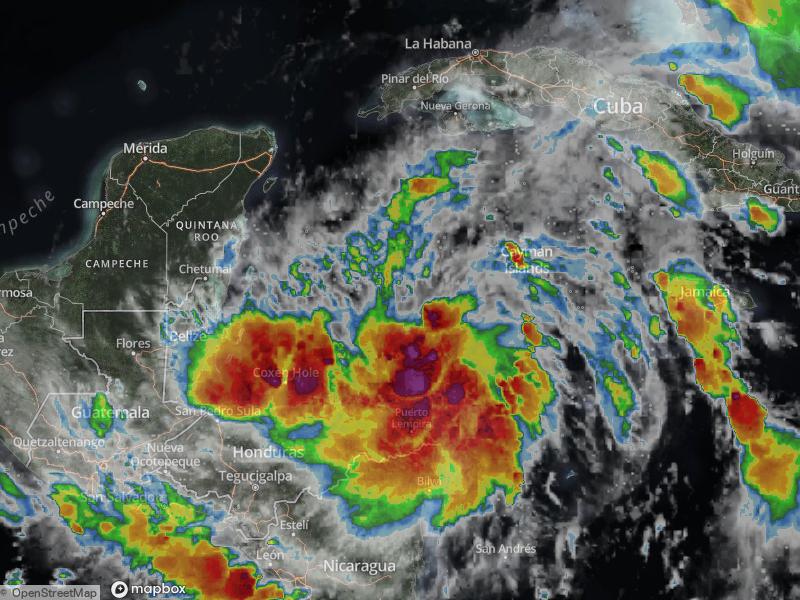 Tormenta Tropical Zeta estacionaria al sur de Cuba.