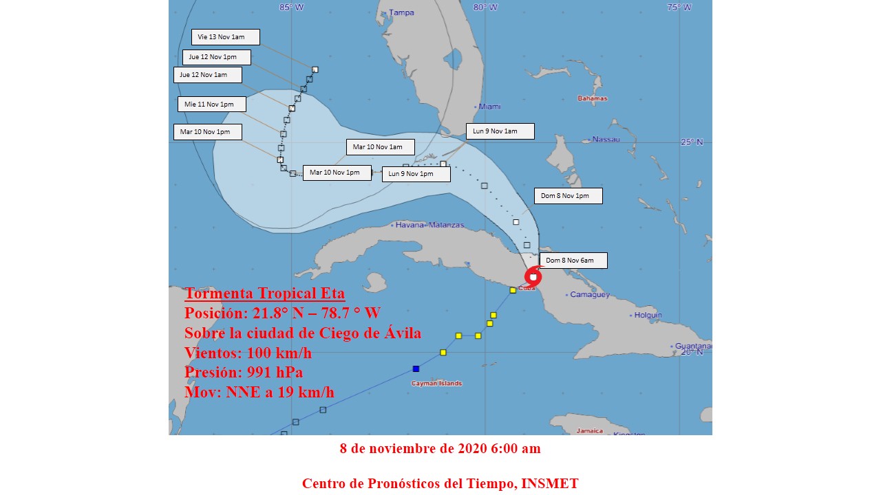 Eta próxima a salir al mar por la costa norte de la provincia de Ciego de Ávila.