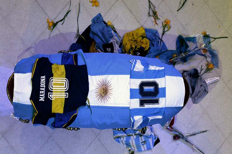 Homenaje a Maradona. Foto: Prensa Latina.