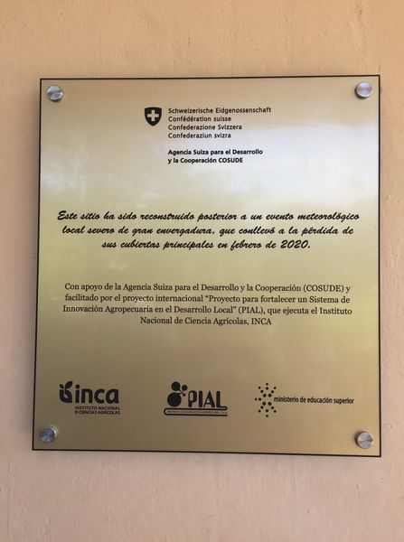 Commemorative plaque unveiled at the National Institute of Agricultural Sciences.