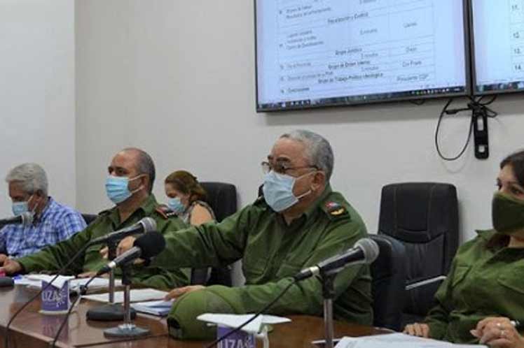 Reunión diaria de Consejo de Defensa Provincial (CDP) de La Habana. Foto: Prensa Latina