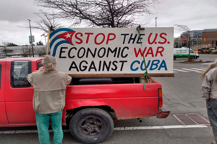 En Toronto, Montreal, Ottawa, Vancouver, Victoria, Calgary y Winnipeg, acciones contra el bloqueo económico a Cuba.