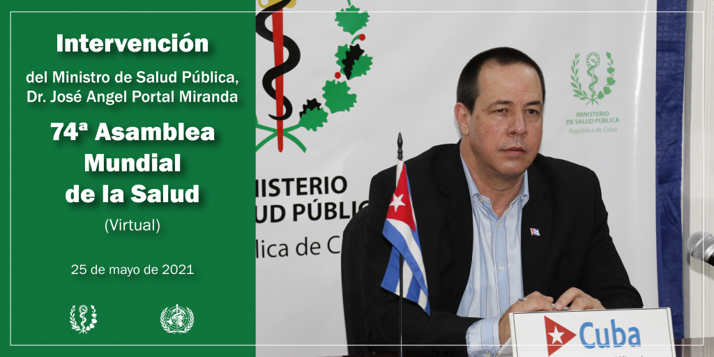 Ministro de Salud Pública de Cuba intervendrá en la Asamblea Mundial de la Salud.