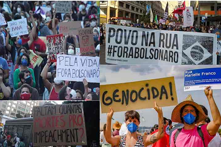 Marchas en varias ciudades de Brasil contra el gobierno del presidente Jair Bolsonaro.