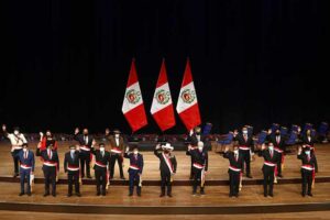 Incomplete cabinet swears in before new Peruvian president Pedro Castillo.
