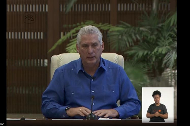 Miguel Díaz-Canel reafirmó la voluntad de Cuba de defender su derecho a la soberanía.