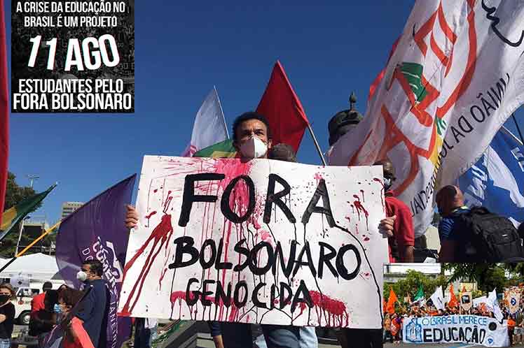 Movilización estudiantil en Brasil contra gobierno de Bolsonaro.