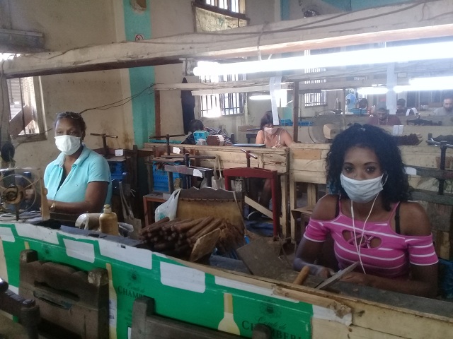 In the factory, women are the largest number of workers.