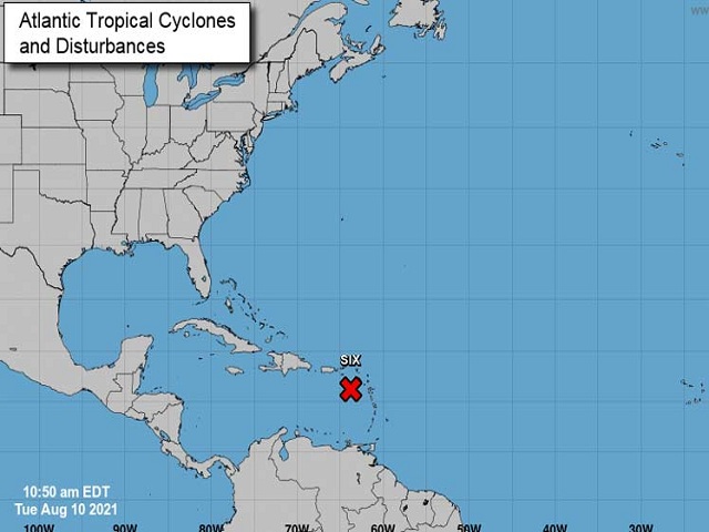 Six is moving slow slow through the Caribbean.