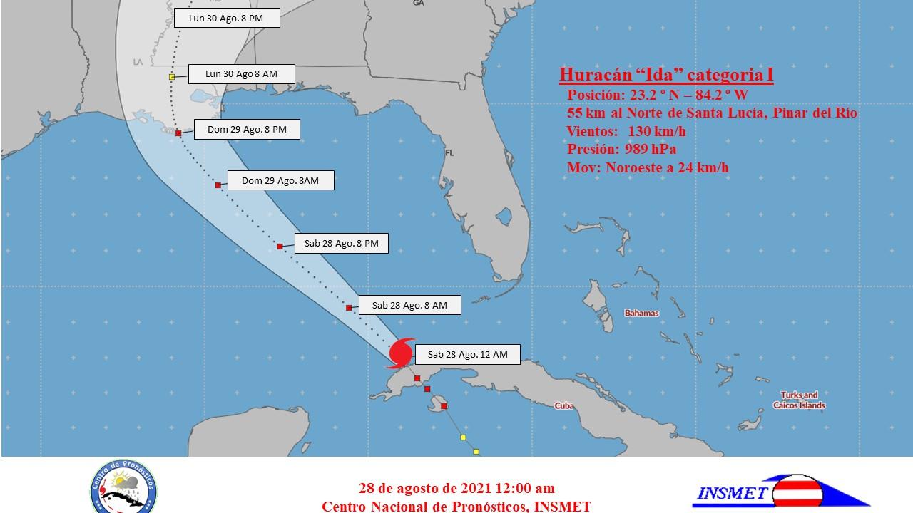 Ida se interna en aguas del Golfo de México alejándose más de Cuba.