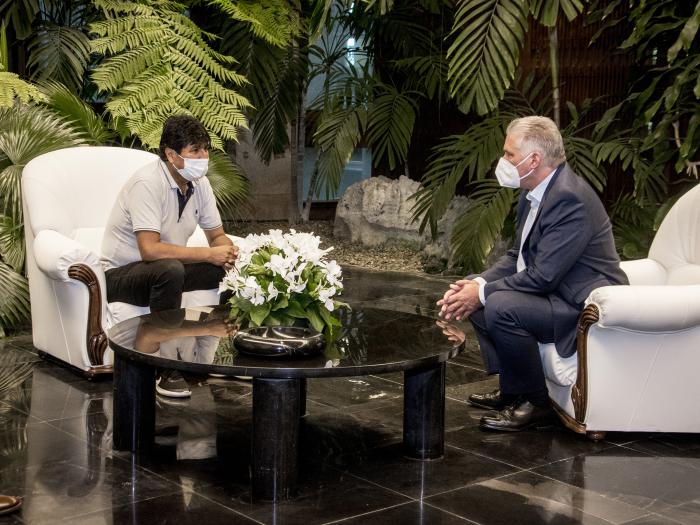 Recibió Díaz-Canel al compañero Evo Morales Ayma.