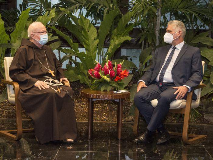 Encuentro entre Díaz-Canel a su Eminencia el Cardenal estadounidense Sean Patrick O´Malley.