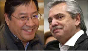 Luis Arce (I) y Alberto Fernández (D)