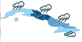 Algunas lluvias en la región oriental