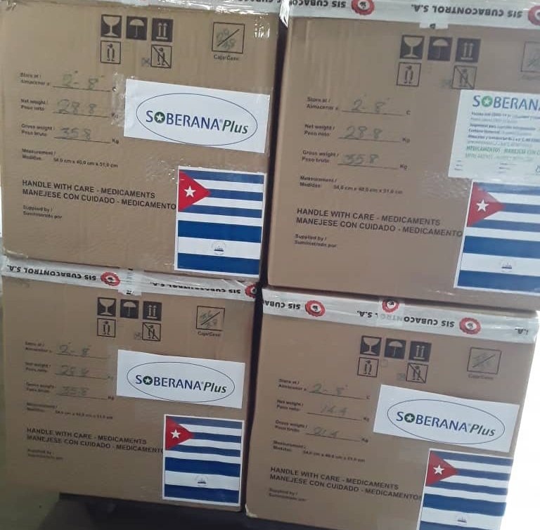 Cuba envía a Nicaragua dosis de vacuna antiCovid-19 Soberana Plus.