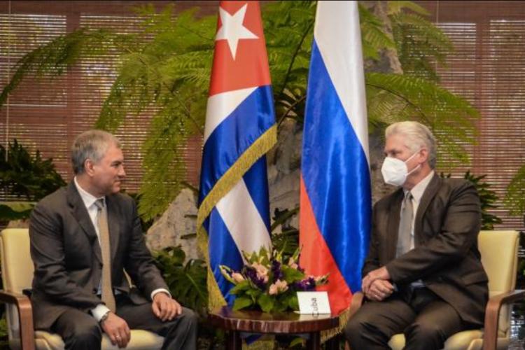 Diaz-Canel received Viacheslav Volodin.