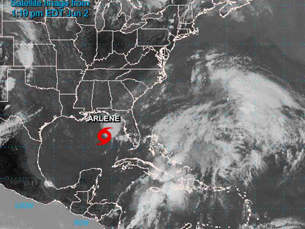 Arlene: primera tormenta tropical de la actual temporada ciclónica.