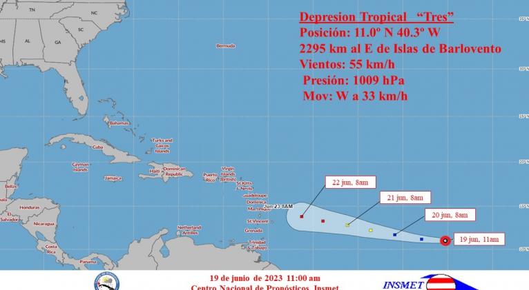 Se forma la depresión tropical Tres.