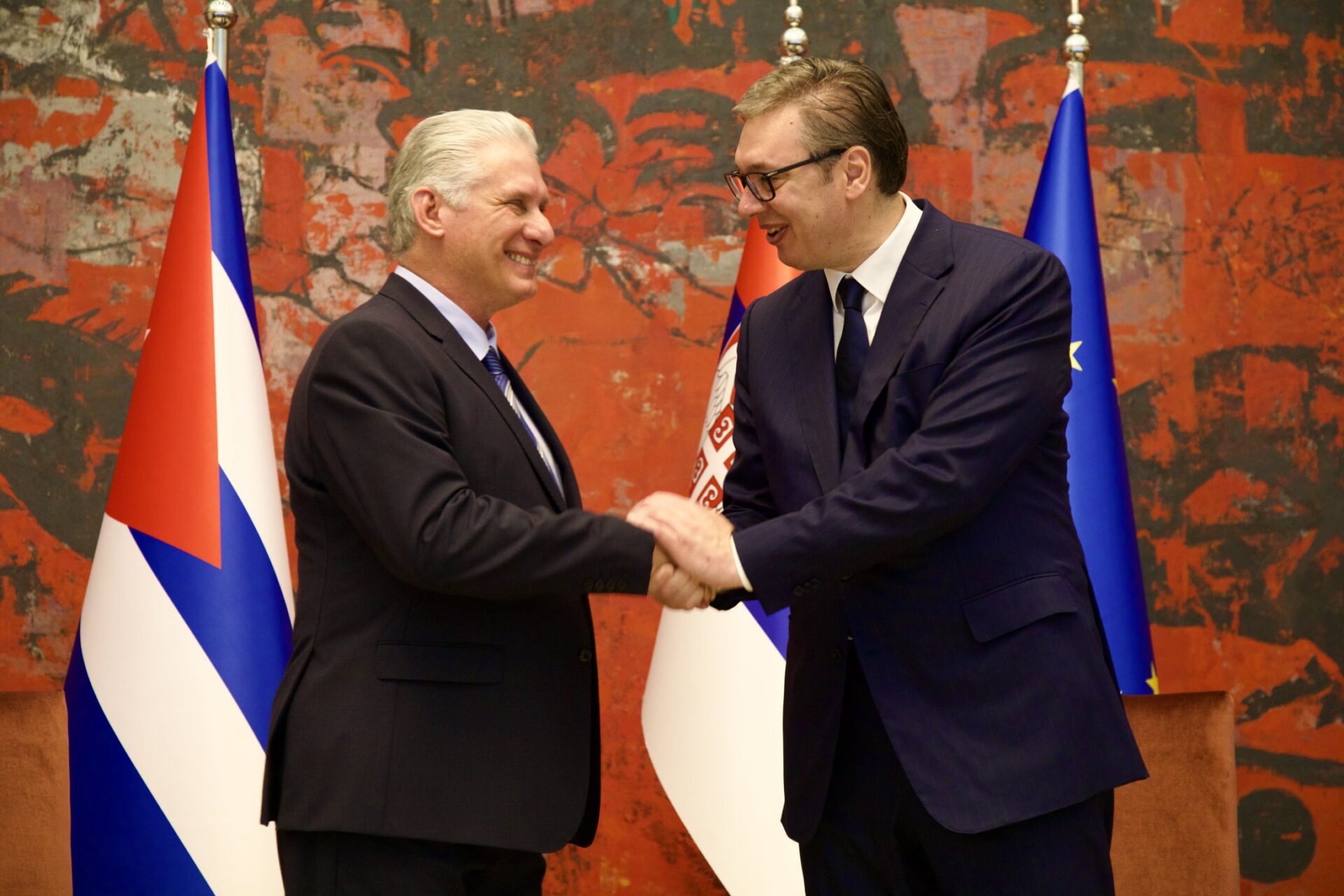 Encuentro entre el Presidente de Cuba, Miguel Díaz-Canel y el presidente de Serbia, Aleksandar Vu?i?.