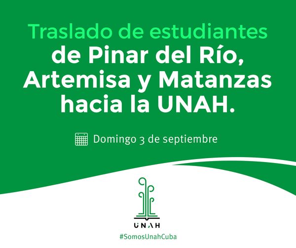 Traslado de estudiantes de Pinar del Río, Artemisa y Matanzas hacia Universidad de Mayabeque