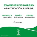 Convocatoria para Exámenes de Ingreso a la Educación Superior