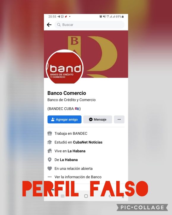 Banco de Crédito y Comercio alerta sobre perfil falso en redes sociales.