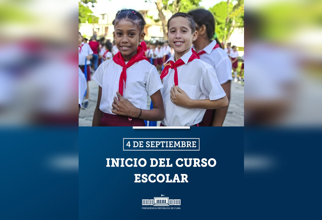Saluda presidente de Cuba inicio del curso escolar. Foto: Prensa Latina