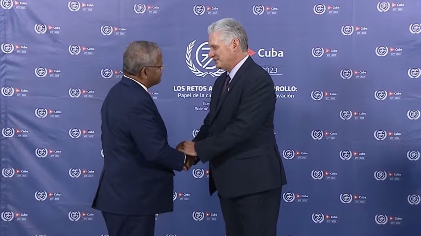 Presidente de Cuba saludó a líderes asistentes a Cumbre G77 y China