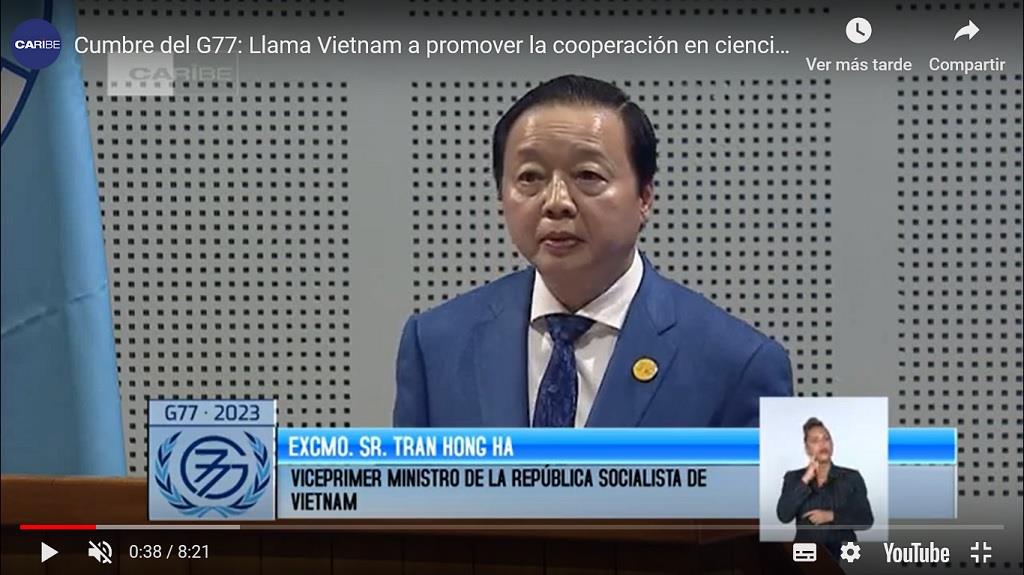 Vietnam aboga por cooperación del Sur para el desarrollo