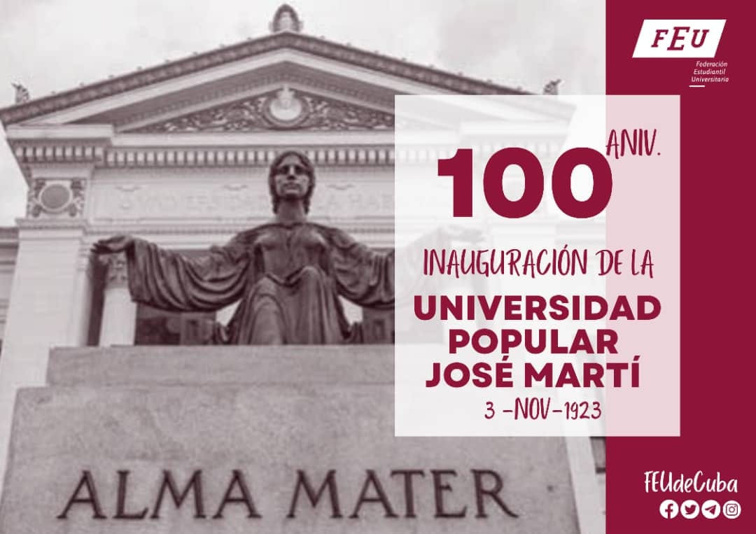 A 100 años de la creación de la Universidad Popular José Martí