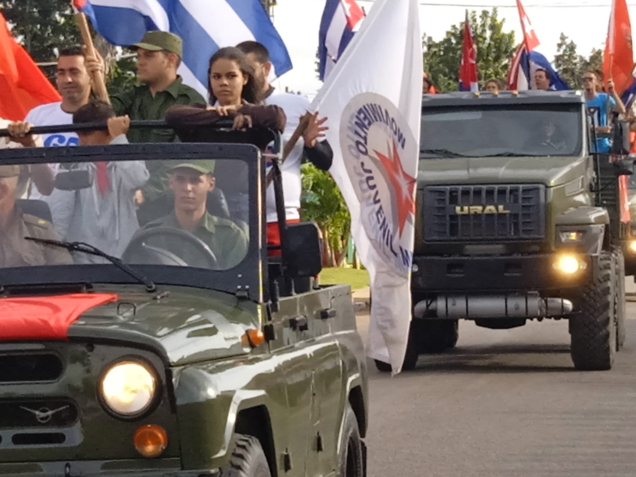 El Instituto Politécnico Elio Miguel Valdés de Catalina de Güines recibió a los jóvenes que integran la Caravana de la Libertad.