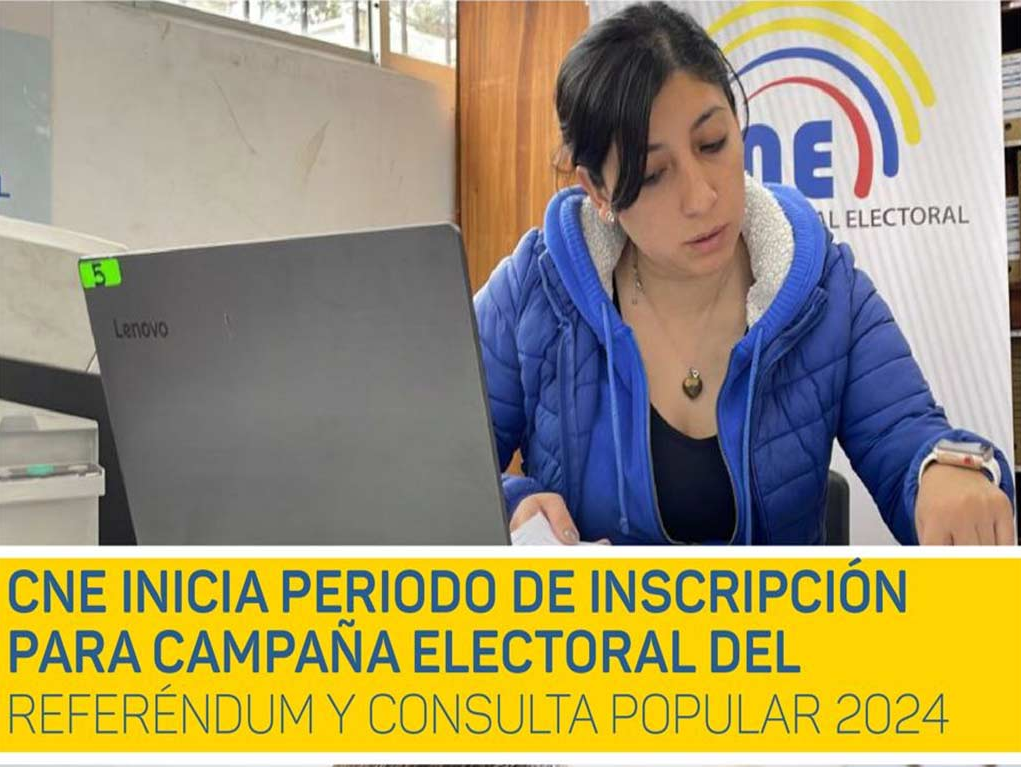 Inicia inscripción para campañas sobre consulta popular en Ecuador
