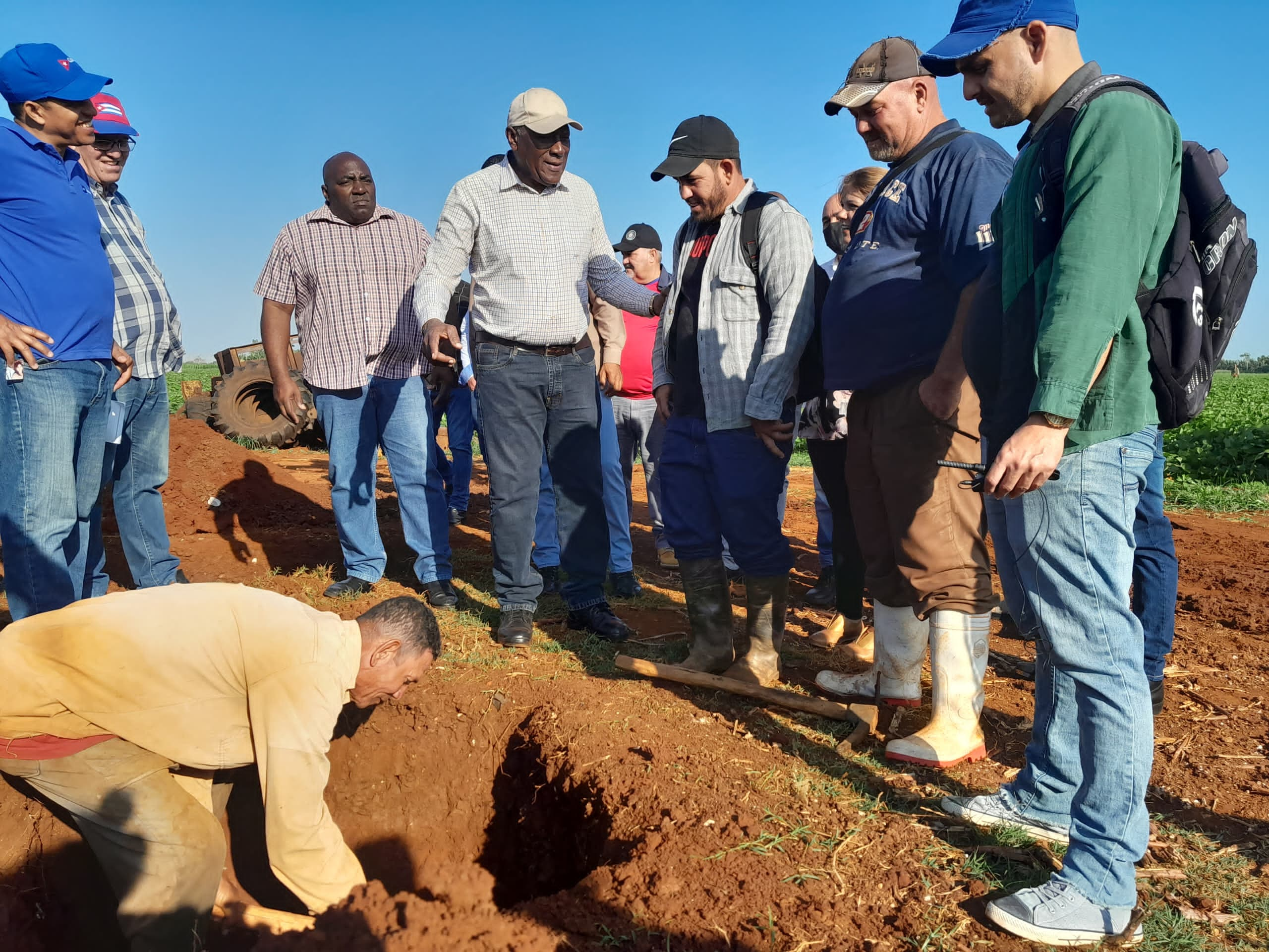 Constata Salvador Valdés Mesa producción de alimentos en Melena del Sur.