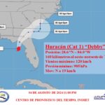 Debby se convierte en huracán en el golfo de México