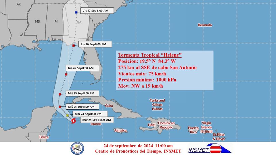 Emite el Estado Mayor de la Defensa Civil de Cuba Nota de Alerta Temprana.