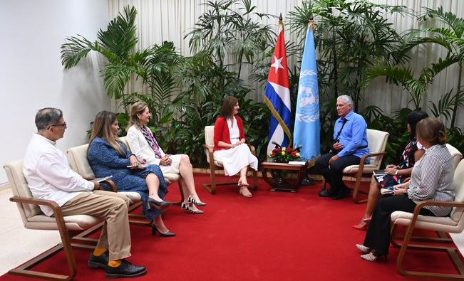 Recibió Díaz-Canel a representante del Fondo de Población de la ONU
