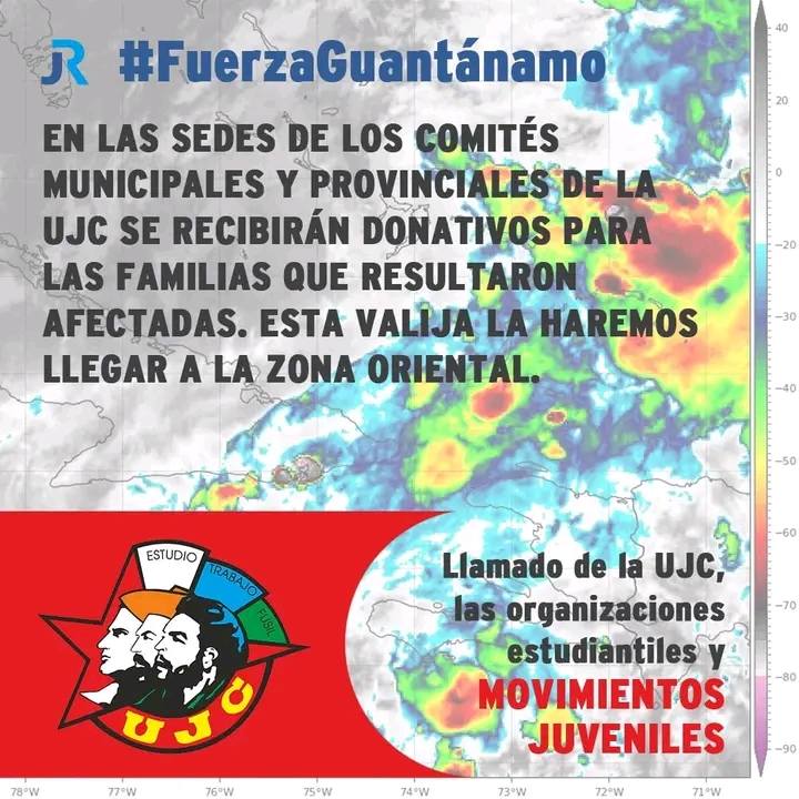 Unión de Jóvenes Comunistas apoya recuperación en Guantánamo.