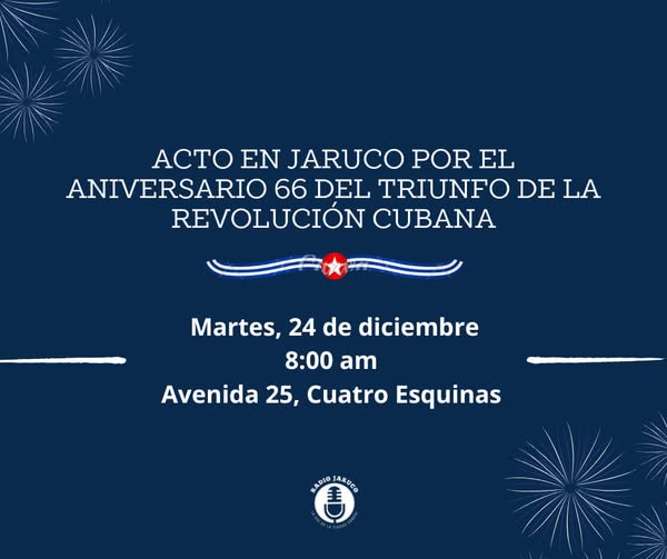Celebrarán en Jaruco aniversario 66 de la Revolución