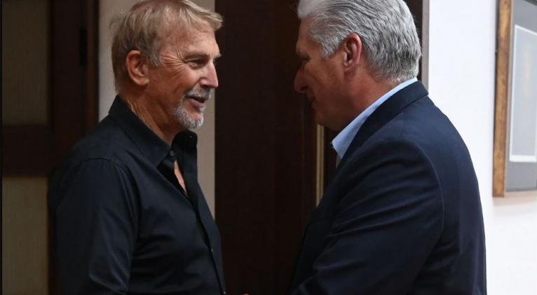 Presidente de Cuba recibió a actor estadounidense Kevin Costner