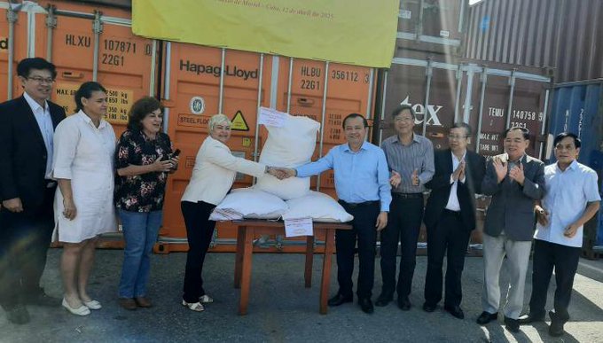 Cuba agradeció a Vietnam nuevo envío de donativo de arroz