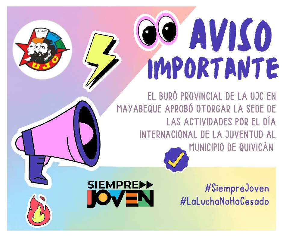 Quivicán: sede provincial de la celebración por Día Internacional de la Juventud.