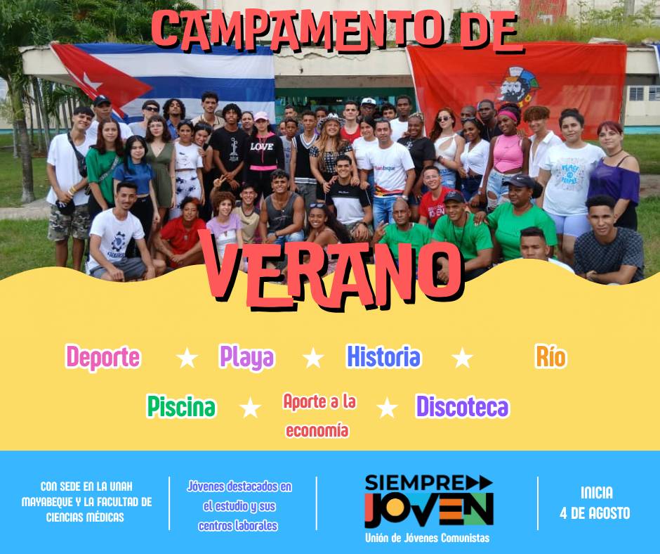 Jóvenes de Mayabeque en Campamento de Verano Siempre Joven.