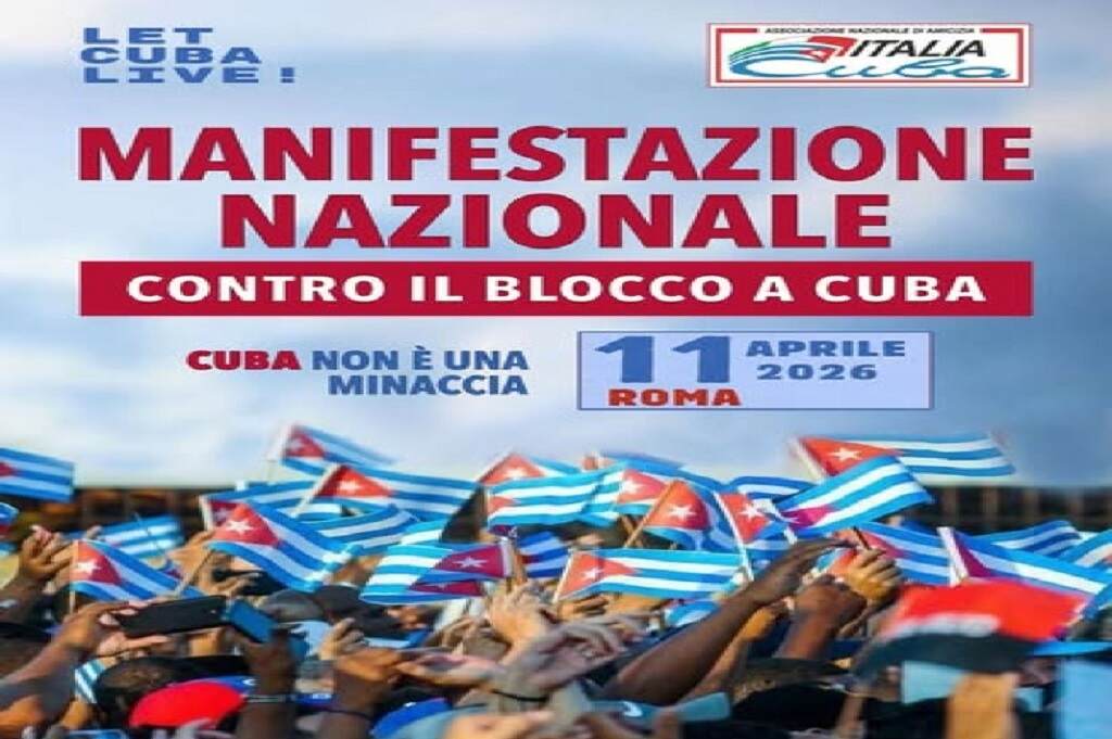 Destacan en Italia masiva marcha nacional en Roma de apoyo a Cuba