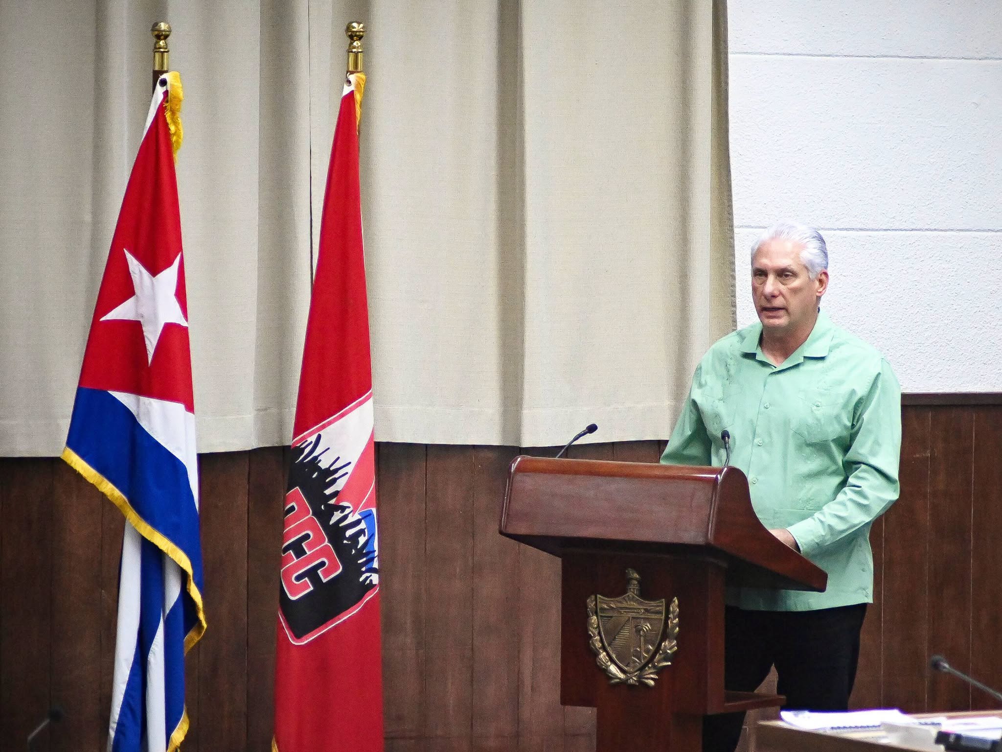 Presidente Miguel D&iacute;az-Canel en Pleno Extraordinario del Comit&eacute; Central del Partido. Foto: Presidencia