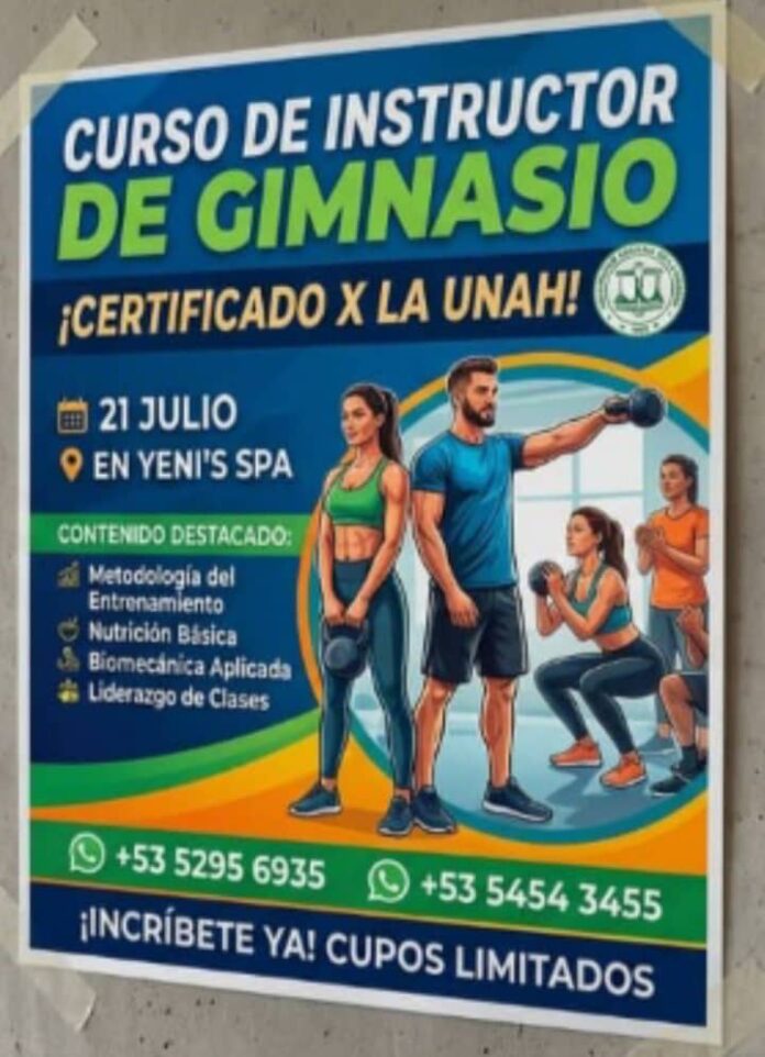 Comienza curso ¨Instructor de Gimnasio¨ en San José de las Lajas. Foto: Radio Camoa