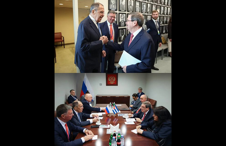 Dialog&oacute; Canciller cubano con hom&oacute;logo ruso. Foto: Agencia Cubana de Noticias