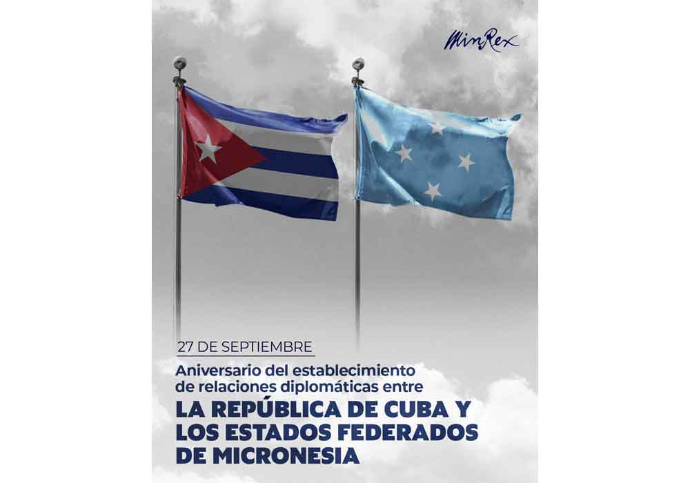 Cuba y Estados Federados de Micronesia celebran nexos diplom&aacute;ticos. Foto: Prensa Latina